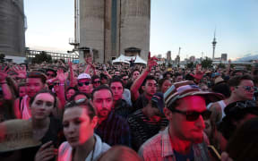 The Laneway 2015 crowd packed in front of the Cactus Cat stage.