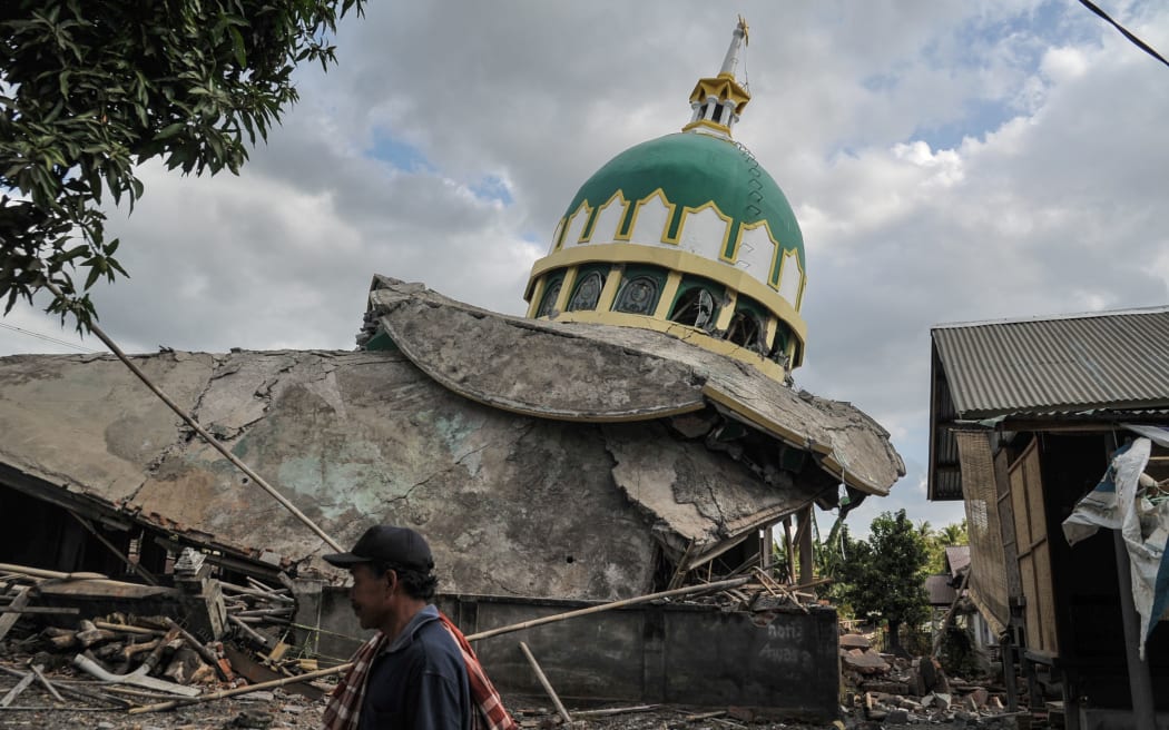 A Mosque damaged by an earthquake at Bayan in Lombok, Indonesia on August 11, 2018.