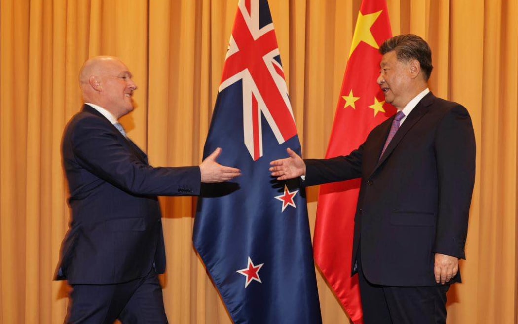 Christopher Luxon and China President Xi Jinping.