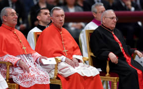 (From L) Italian Angelo De Donatis General Vicar of Rome, Spanish Luis Francisco Ladaria Ferrer prefect of the Congregation for the Doctrine of the Faith.