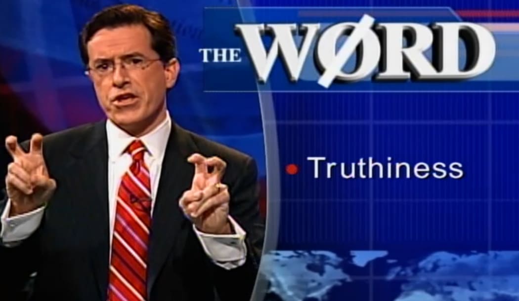 US comedian Stephen Colbert introducing his now-famous concept - 'Truthiness'