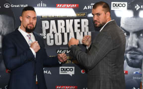 Joseph Parker and Razvan Cojanu square off after a heated press conference.