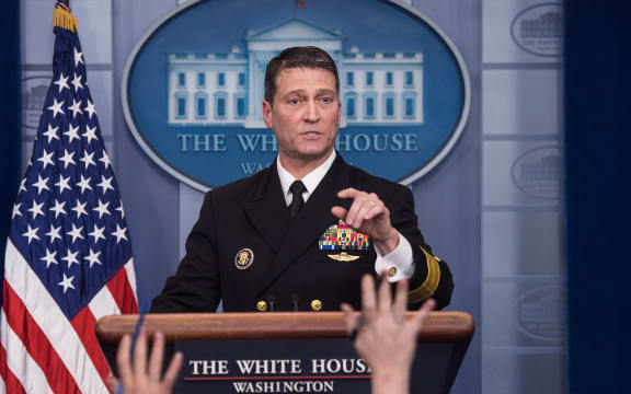 Rear Admiral Ronny Jackson speaks as White House physician at a press briefing in January.