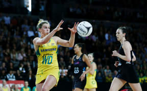 Gabi Simpson in action, 2017 Constellation Cup, Silver Ferns v Australian Diamonds.