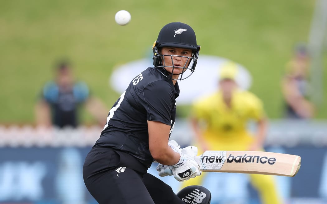 White Ferns Suzie Bates plays a shot during the 3rd ODI New Zealand White Ferns v Australia Rose Bowl ODI series at Cello Basin Reserve, Wellington, 23 December 2024. © Copyright image by Marty Melville / www.photosport.nz