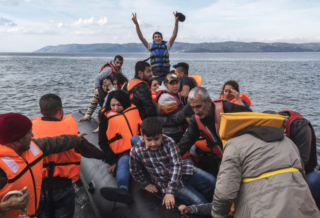 Syrian Refugees arrive on Lesbos island, Greece