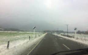 The road into the Lewis Pass this afternoon.