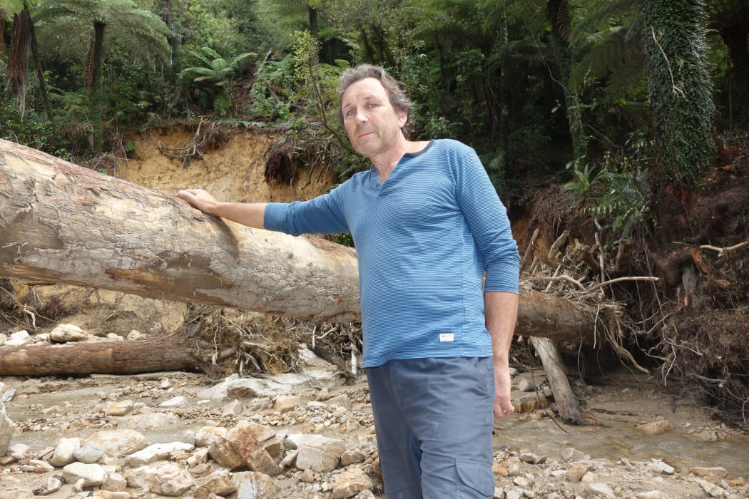 Merv Hall, who lives at the Marahau Valley Farm Community.