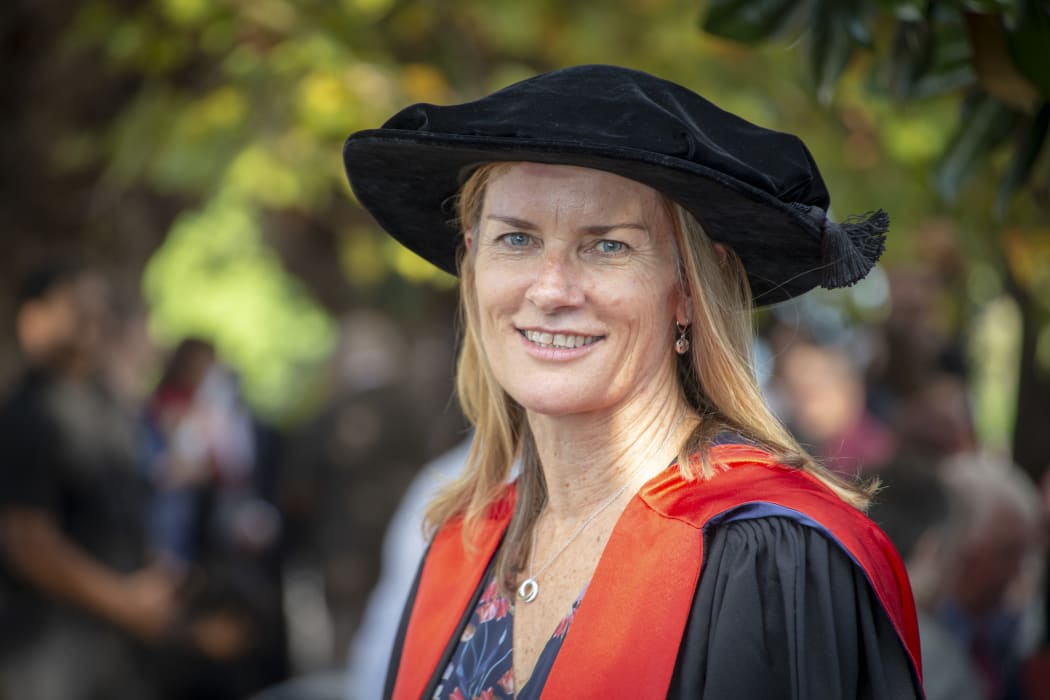 Wendy O'Brien graduating with her doctorate.
