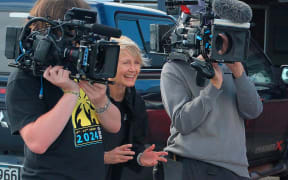 Documentary maker Lisa Bird filming