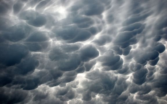 Mammatus clouds in San Antonio.