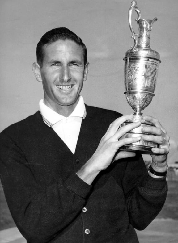 Bob Charles with the Claret Jug for winning the 1963 British Open.