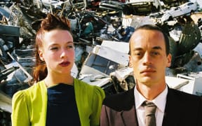 Teresa Peters and Nicholas Butler as Plum and Gert in a rubbish dump from Florian Harbict's film, Woodenhead