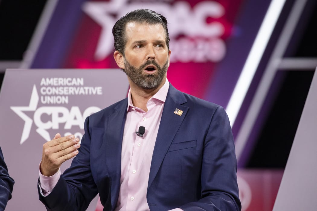 Donald Trump Jr, son of President Donald Trump, speaks on stage during the Conservative Political Action Conference 2020 (CPAC) on February 28, 2020.