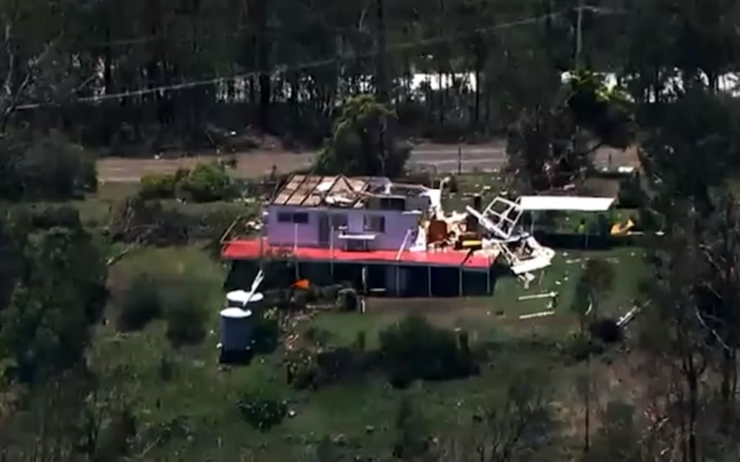 Damage seen to houses after severe storms ripped through parts of south-east Queensland on 25 and 26 December, 2023.