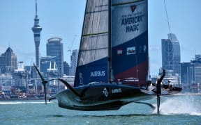 American Magic in action during the Prada Cup