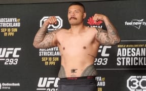 Justin Tafa weighs in at UFC 293 in Sydney
