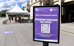 A Covid-19 vaccination centre in Melbourne, April 2021.