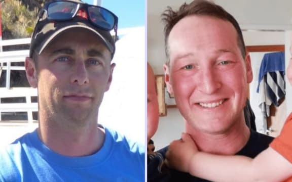 Firefighters Dave van Zwanenberg (left) and Craig Stevens, who died after getting trapped in a slip in Auckland's Muriwai during Cyclone Gabrielle in February, 2023.