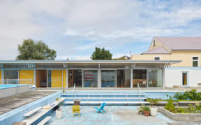 Gonville Pool House's sunken garden.