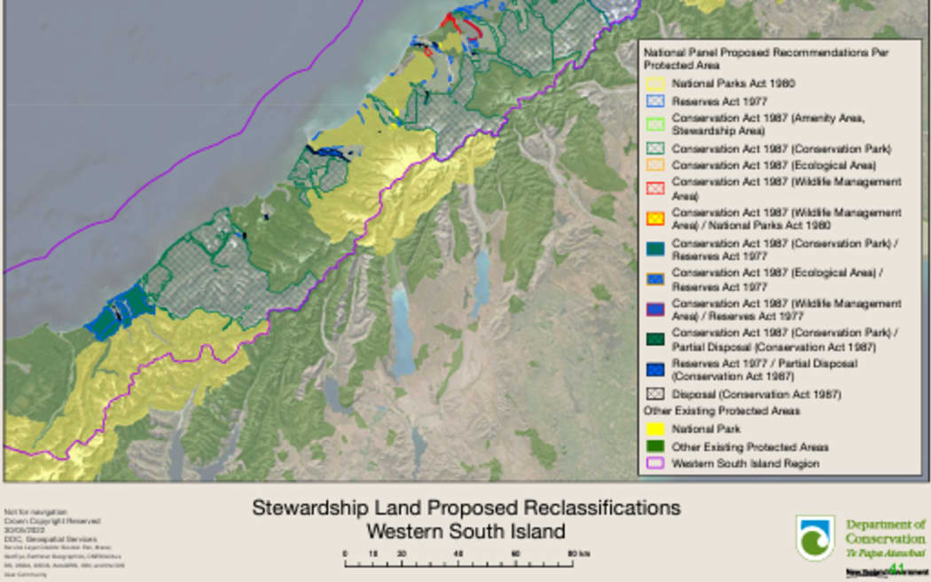 Map of West Coast stewardship land review proposals