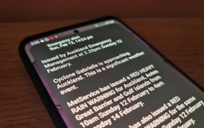 Auckland emergency weather mobile alert for Cyclone Gabrielle on 12 February, 2023.
