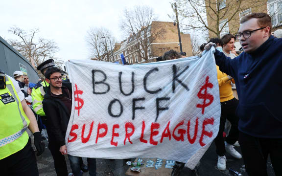 European Super League Protests - London.