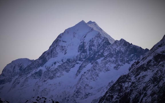 Mount Cook in snow.