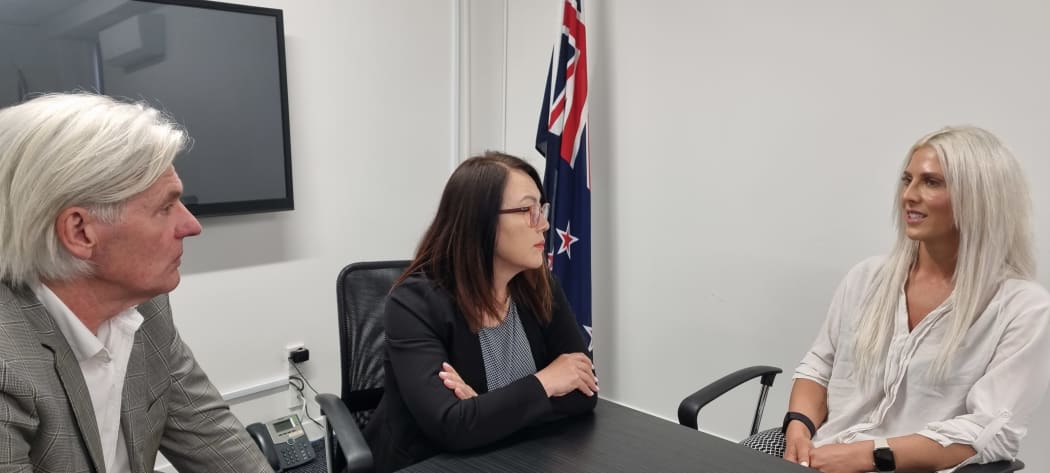Former TVNZ producer Chris Cooke, MP Melissa Lee and Erin Leighton meet to discuss the possibility of a 'shield law' to bolster the media's ability to safeguard confidential information from sources.