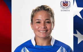 Sui Pauaraisa representing Samoa in sevens at the Pacific Games in Samoa.
