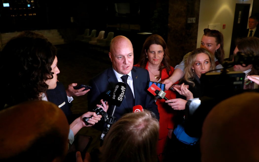 National Party leader Christopher Luxon arriving at the Cordis in Auckland on Monday 20 November 2023.