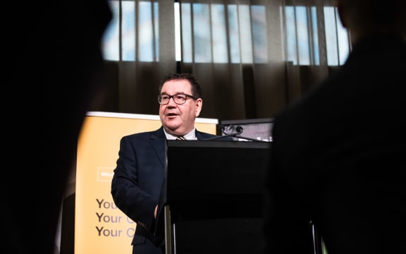 Grant Robertson giving a pre budget speech