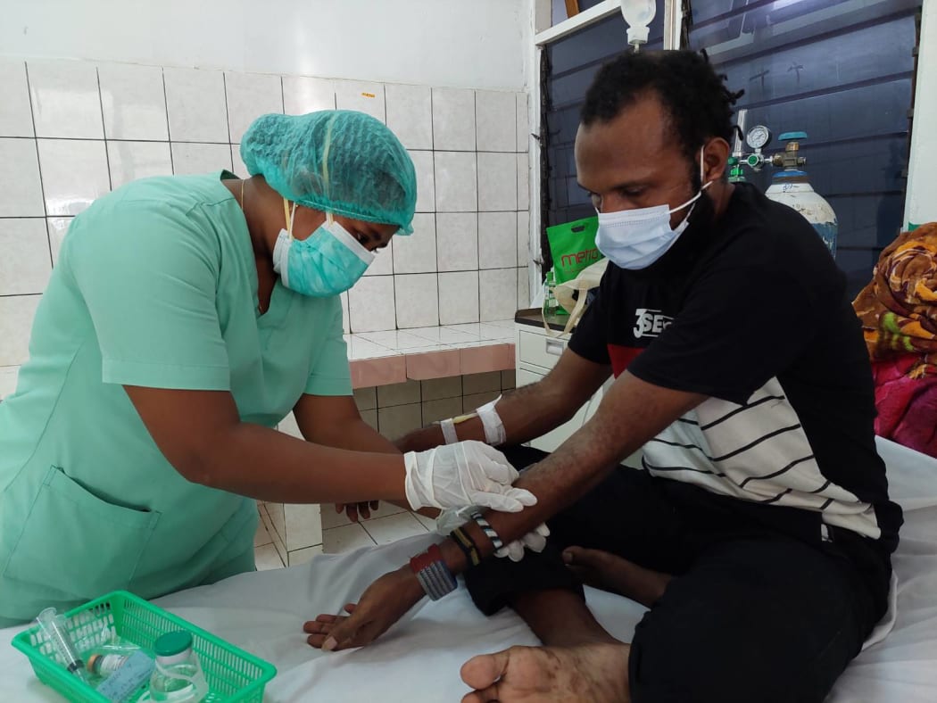 Victor Yeimo receives treatment in hospital in Jayapura. 31 August, 2021