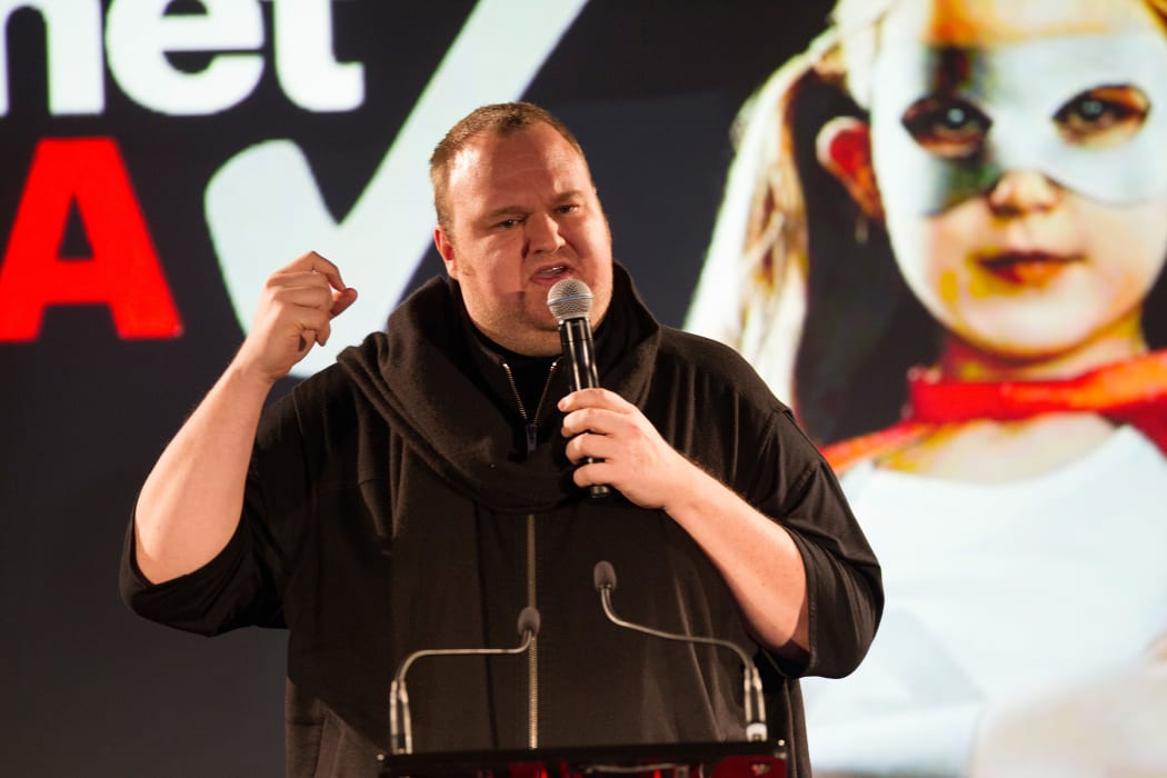 Kim Dotcom at the Internet Mana launch.