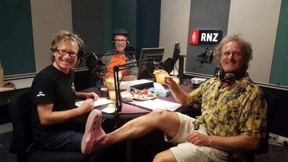 Te Radar, Tommy Honey and Kennedy Warne in his pink crocs