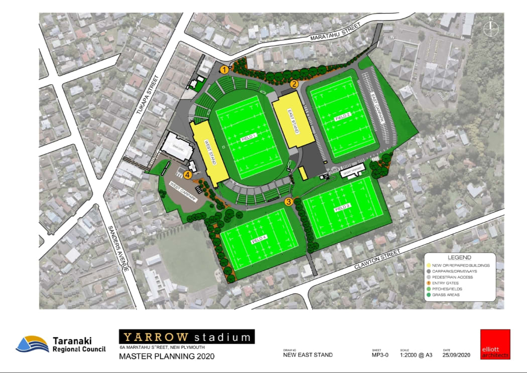 Plans for Yarrow Stadium in New Plymouth