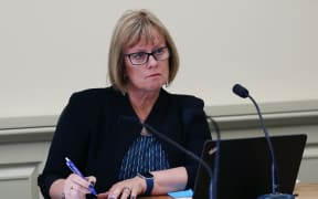 National MP for Taranaki-King Country, Barbara Kuriger listens to a submission to the Health Committee on a petition about medically-assisted dying.