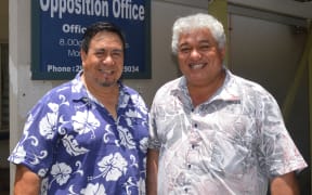 Democratic Party leader William 'Smiley' Heather with deputy leader Tama Tuavera (left)