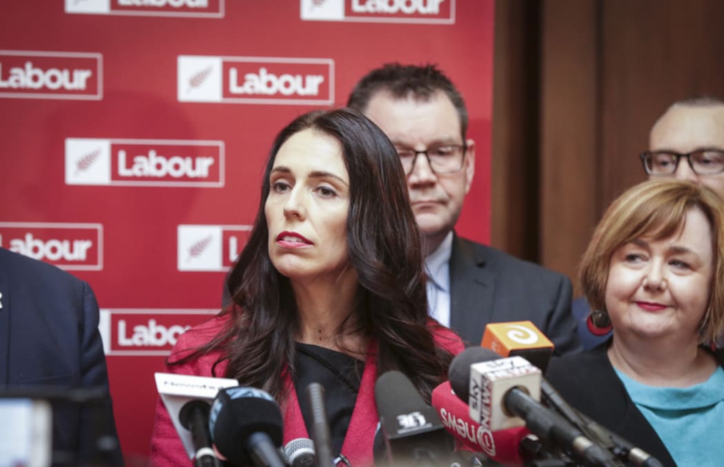 Jacinda Ardern, Labour Party Leader addresses media at Parliament after Little stands down.