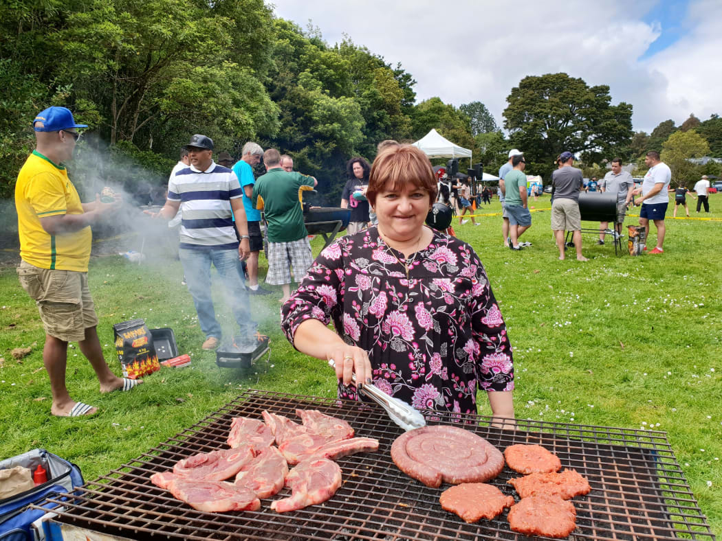 Veronica Turner at a braai in South Auckland.