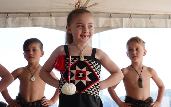 From left, Manukura Duxbury, Addison Hetherington and Hewson Nock of Kerikeri Primary School.