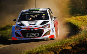 Hayden Paddon during day two of the Rally of Germany, 2015.