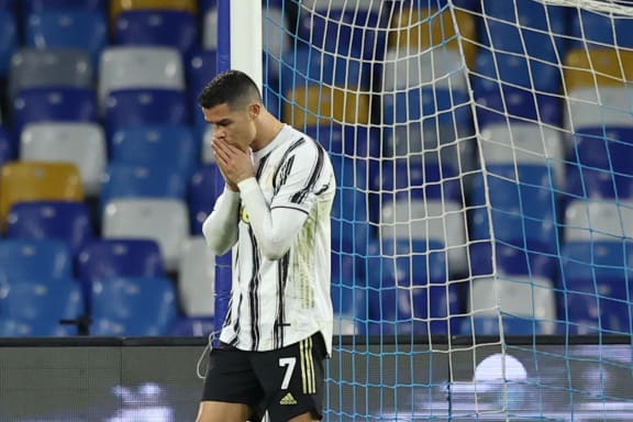 Cristiano Ronaldo looks disappointed while playing for Juventus