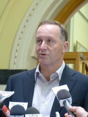 Prime Minister John Key at today's press conference announcing Judith Collins' resignation.