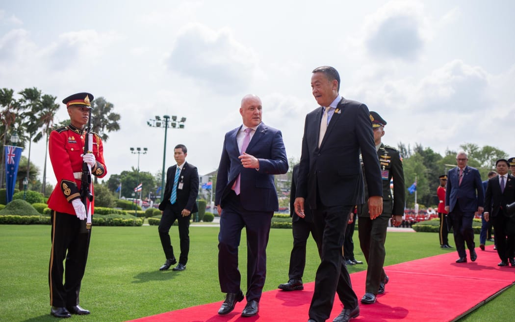 Christopher Luxon official welcome at Bangkok's Government House, April 2024.