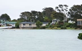 High tide in suburban Nelson.