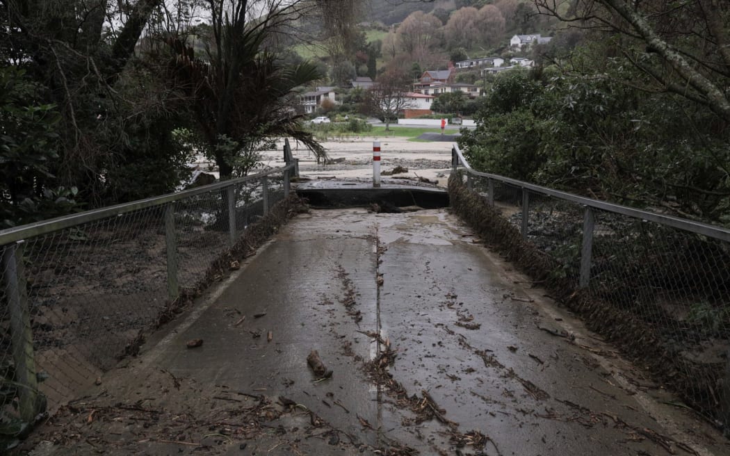 Nelson flood damage in Atawhai as seen on 19 August 2022.