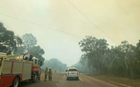 Firefighters battling fires in Queensland over the last week.