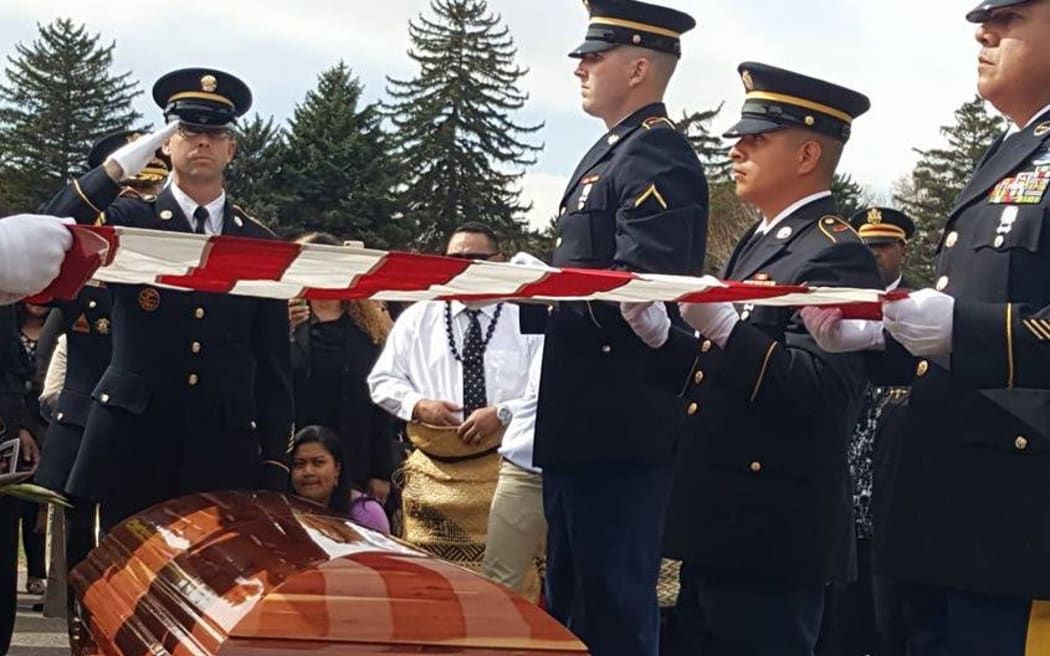 Former American Samoa Congressman Faleomavaega Eni Hunkin was laid to rest at the Provo Cemetery in Provo Utah on Sunday with full military honours for the Vietnam War veteran.