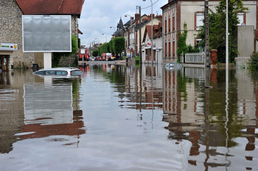 Flooded streets at Montargis, south of Paris, on Wednesday.